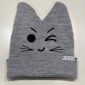 Neff Gray Winking Cat Beanie